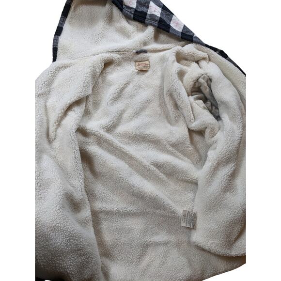 Boston Traders Flannel Jacket Shirt Womens XXL Sherpa Lined Hooded Plaid Shacket - Picture 5 of 15